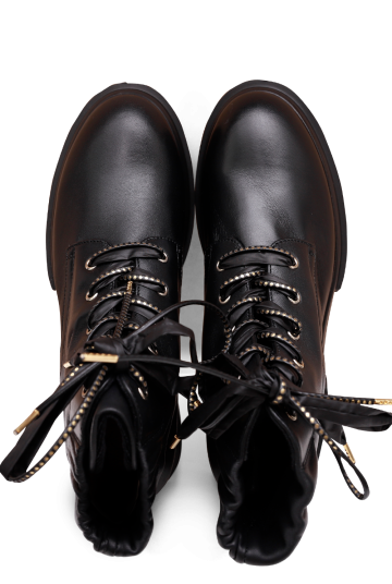 AGL black leather boots -...