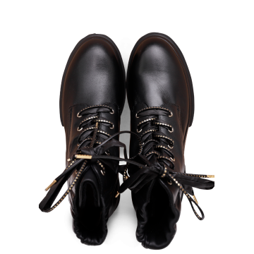 AGL black leather boots -...