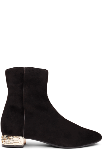 Black suede booties -...