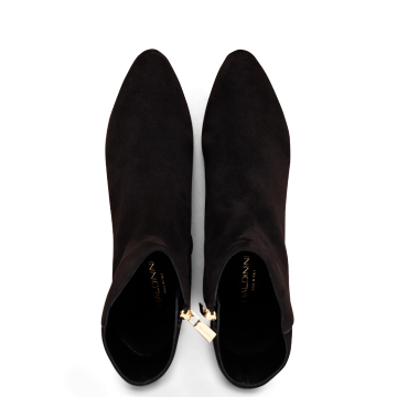 Black suede booties -...