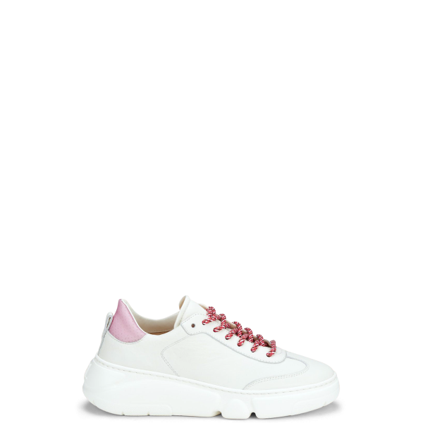 AGL women s trainers in smooth white leather with multicoloured