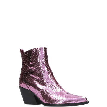ElenaIachi EI58N Purple Ruched Ankle Boot With Zipper 4572 - Head