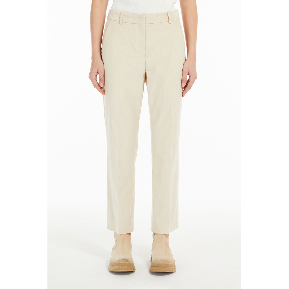 Max Mara ivory corduroy flared pants for women Size 36 Couleur 5
